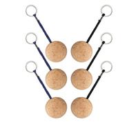 TOGEVAL Lot de 6 Porte-Clés Flottants en Liège 50 MM Bouée Flottante Légère et Résistante pour Bateau Kayak Surf et Activités Nautiques Couleurs Bleu et Noir Anneaux Porte-Clés