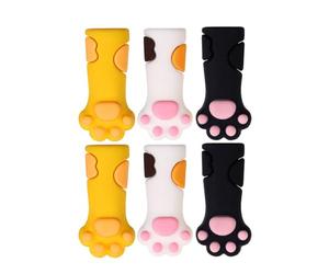 TOGEVAL Lot de 6 Protège Ciseaux de Manucure en Silicone Réutilisables Forme Patte de Chat, Accessoires de Protection pour Outils de Beauté Mains-pieds