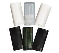 TOGEVAL Lot de 6 Tubes Vides de Rouge à Lèvres 15g Format Ovale Plat sans Fuite Usage Voyage Maquillage Lèvres Porte-gloss Transparent Couvercle Blanc