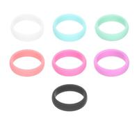 TOGEVAL Lot de 7 Anneaux Élastiques en Silicone Souple Colorés, Taille 8, Protections Annulaires pour Femmes, Anneaux de Sport Anti-dérapants pour Entraînement Force des Doigts et Usage