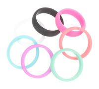 TOGEVAL Lot de 7 Anneaux en Silicone Souple Colorés Taille 8, Bagues Confortables et Élastiques pour Femmes, Accessoires de Sport et Fitness, Adaptés la Musculation la Natation