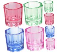 TOGEVAL Lot De 8 Coupelles En Verre Cristallin Multifonctions Petite Taille Colorée Pour Manucure Professionnelle Accessoires Nail Art Nettoyage D’ongles
