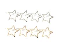 TOGEVAL Lot de 8 Épingles à Cheveux Creuses Étoiles Cinq Branches, Petites Barrettes Décoratives Métal Doré et Argenté, Accessoires Cheveux Femme pour Coiffure Quotidienne et Fêtes