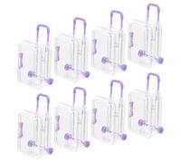 TOGEVAL Lot de 8 Mini-boîtes à Dragées Transparentes de Valise, Petite Taille Violet, Boîte de Rangement pour Présents D'invités, Décorations pour Fête Prénuptiale et Thème Voyage