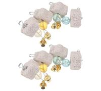 TOGEVAL Lot de 8 Pierres à Mâcher pour Petits Animaux - Jouets à Mâcher pour Chinchillas et Lapins en Pierre Volcanique Naturelle Forme Fleur Multicolore pour Soin Dentaire et
