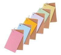 TOGEVAL Lot de Cartes Index Lignées Perforées avec Anneau pour Vocabulaire Fournitures Scolaires et Bureau Cahier à Mobiles Kraft pour Étudiants et Professionnels