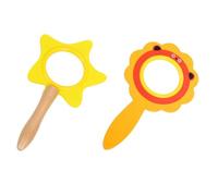 TOGEVAL Loupe en Bois Étoile Et Lionceau 2 Pièces pour Garçon Et Filles, Jouet Éducatif Précoce, Couleur Jaune, Portable Et Léger, pour Activités D'observation en Extérieur Et Découvertes Naturelles