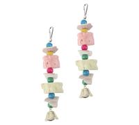 TOGEVAL Mâcher pour Perroquet Complément Calcium Tonique Lot de 2 Pièces en Os de Seiche et Bois de Poivre Couleur Aléatoire pour Petits Animaux