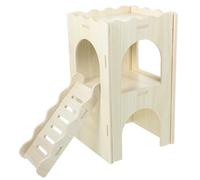 TOGEVAL Maison Bois pour Hamster avec Chambres Multiples Et Ponts Paysagers Refuge pour Rongeurs Et Petits Animaux