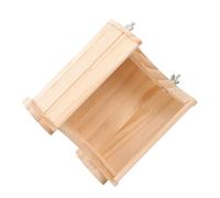 TOGEVAL Maison Bois pour Hamster Et Rongeurs Refuge Forme De Lune pour Chinchillas Abri pour Souris Et Rats Accessoire De Jeu pour Petits Animaux