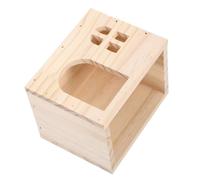 TOGEVAL Maison Bois pour Hamster et Sécurisée Cachette Naturelle pour Petits Animaux Abri Multifonctionnel Promoteur Activité pour Rongeurs