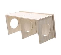 TOGEVAL Maison en Bois pour Hamster et Cobaye, Cachette Multifonctionnelle en Bois Naturel, Grosse Taille, Décorative pour Cage et Habitat de Petits Animaux, pour Rongeurs et Souris