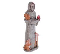 TOGEVAL Mangeoire Oiseaux Décorative Saint François Résine Distributeur de Nourriture pour Petits Oiseaux Adaptée Jardin et Cour Artisanat Raffiné et Unique