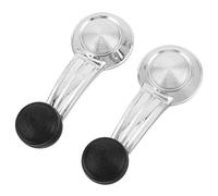 TOGEVAL Manivelles de Lève-vitres Manuelles Vintage pour Voiture - Lot de 2 Poignées Argentées Compatibles avec Véhicules Américains Classiques - Rehausseurs de Vitre Robustes