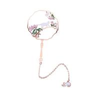 TOGEVAL Marque Page Laiton de Style Chinois avec Pendentif Éventail Accessoire de Lecture Élégant et Pratique pour Étudiants et Amateurs de Littérature