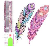 TOGEVAL Marque-page Plume en Acrylique Diamant Décoratif, Ensemble 1 Set, Style Rétro Délicat pour Suivre la Lecture en Famille Classe