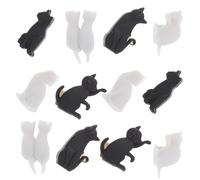 TOGEVAL Marqueurs de Verre à Vin en Silicone 12pcs Forme Chat, Design Créatif Antidérapant pour Fête et Dîner, Identificateurs Uniques pour Verres et Bouteilles Couleur Couleur Aléatoire