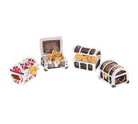 TOGEVAL Mini Coffres à Trésor en Résine Décoratifs pour Aquarium 4 Pièces, Modèle Compact Réaliste, Décoration Marine Méditerranée pour Aquarium de Bureau, Accessoire Décoratif Aquatique