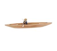 TOGEVAL Modèle de Bateau Naturel Décoratif Ornements Nautiques Réalistes pour Décoration de Bureau et Thème Plage Figurine Canoë Pêcheur pour Intérieur