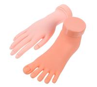 TOGEVAL Modèle de Pratique Ongles 2pcs Doigts Flexibles en Caoutchouc pour Formation Manucure et Pédicure Professionnelle Main et Pied Gauche Couleur Aléatoire