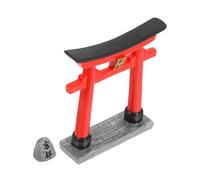 TOGEVAL Modèle Miniature de Portique Japonais pour Décoration Jardin et Aquarium Porte Rouge Vif avec Stèle Micro Paysage Bonsaï Ornement Micro Paysager Élégant