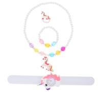 TOGEVAL Montre à Claquer Licorne en Silicone Colorée pour Garçon et Filles Bracelet et Collier Ensembles Mode Présent Fille Accessoire Ludique Taille Unique