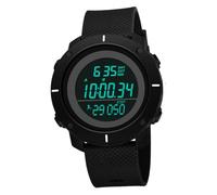 TOGEVAL Montre Numérique Étanche Multifonction Sport pour Hommes avec Chronomètre Alarme Podomètre et Affichage Horaire Running et Escalade et Résistante Noir