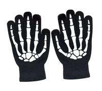 TOGEVAL Moufles de Cyclisme d'halloween à Doigts Complets, Fluorescents et Chauds, Taille Unique, Motif Squelette Décoratif pour Performances Nocturnes et Activités de Plein Air