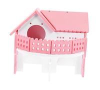 TOGEVAL Nid De Hamster Maison Appât Mâcher Lapin Accessoires Cage Hamster Accessoires pour Hamsters Souris Hamac Trucs De Hamster Chinchilla Cabane Grenier Villa Jouets Rat PVC Rose