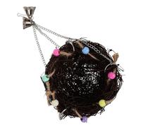 TOGEVAL Nid d'oiseau en rotin Naturel Filet à Oiseaux Jouets pour Rats hamac Oiseau Jouets de balançoire Oiseau Perroquet nid de lit calopsitte nid en rotin Jouets pour Petits perroquets