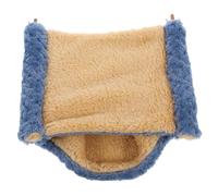TOGEVAL Nid Suspendu Taille L Bleu en Tissu Léger Respirant, Hamac Doux Doublure Polaire pour Hamsters et Phalangers Volants, Accessoire Cage Animaux
