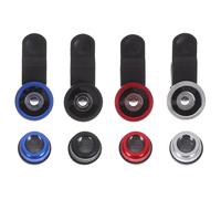 TOGEVAL Objectifs Smartphone 4 Pièces Clip Grand Angle Macro Fish-Eye Multi-Couleurs Lentille Circulaire Haute Transmittance pour Photos Voyage, Événements et Nature