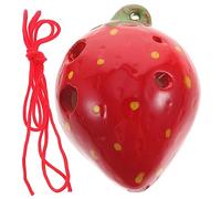 TOGEVAL Ocarina Céramique Débutant Forme Fraise Portable pour Garçon Fille Instrument à Vent Éducatif