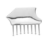 TOGEVAL Outil de Gua Sha Métallique Sculptant Visage et Corps Peigne Massage Chevelu Ergonomique Alliage Zinc Masseur Portable pour Épaule Jambes Bras Cou Soins de Peau Polyvalents