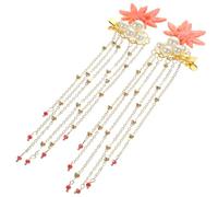 TOGEVAL Paire de Pinces à Cheveux Feuilles D'érable Métalliques Pompons Décoratifs, Petites Pinces Légères pour Femmes et Adolescentes, Accessoires Coiffure pour Mariage, Fête et Photo,