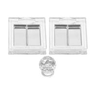 TOGEVAL Palette de Maquillage Vide Multifonction 2 Godets Aluminium 4 Compartiments en Cristal Format Compact Blanc 7016 pour Fards à Paupières Rouge à Lèvres et Highlighter en Voyage