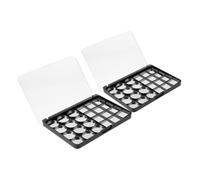 TOGEVAL Palette Métallique pour Fards à Paupières Vide 2 Pièces 24 Compartiments Magnétique Utilisation Professionnelle Maquilleurs Amateurs Rangement Maquillage