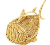 TOGEVAL Panier de Rangement en Imitation Rotin Tressé de Poisson, Corbeille Multifonction pour Fruits, Bonbons et Snacks, Panier Réutilisable Cuisine et Salon, Design Artisanal Pratique