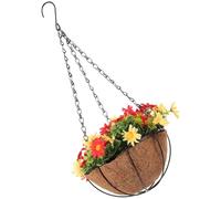 TOGEVAL Panier Suspendu en Fibre Végétale avec Fleurs Artificielles Jardinière Décorative pour Intérieur et Extérieur Suspension Murale pour Balcon et Jardin