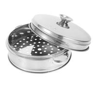 TOGEVAL Panier Vapeur Acier Inoxydable avec Double Poignée et Couvercle Résistant Haute Température pour Cuisson Vapeur Légumes Fruits de Mer Dim Sum et Viande Compatible Wok et Casserole