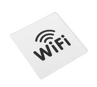 TOGEVAL Panneau Wifi Autocollant en Acrylique 10x10 Cm Blanc, Indicateur Réseau sans Fil pour Restaurants, Hôtels et Cafés, Rappel Visuel pour Couverture Wifi, Panneau Étanche