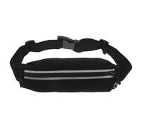 TOGEVAL Paquet Banane de Sport Étanche et Réfléchissant Ceinture de Course Ajustable Unisexe Légère et Respirante pour Running Randonnée et Fitness 1 Pièce Noire