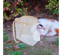 TOGEVAL Paquet de Transport pour Chat en Maille Respirante 35X32X18 CM Paquet Léger et Portable pour Petits Animaux pour Sorties en Extérieur Balades et Voyages Design avec Côtés en