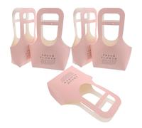 TOGEVAL Paquet en Papier Kraft Rose pour Bouquets de Fleurs, Lot de 5 Grands Paquet Décoratifs à Poignées, Emballage Floral Écologique pour Transport et Présents Lors Fête des Mères