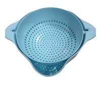 TOGEVAL Passoire Double Couche en Plastique Bleu Cuisine - Panier Égouttoir Multifonction 1 Pièce - Bassine à Fruits et Légumes pour Lavage et Égouttage Facile Réutilisable