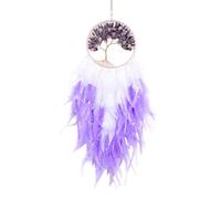 TOGEVAL Pendentif Attrape-Rêves en Cristaux Arbre de Vie et Plumage Décoration Suspendue Romantique pour Chambre Salon Voiture - Ornement Capteur de Rêves Cristal Décor Maison Élégant
