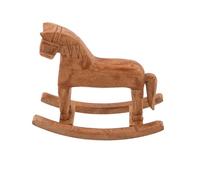 TOGEVAL Petit Cheval à Bascule en Bois Sculpté à Peindre, Décoration Intérieure Artisanale 18,5 X 16 X 6,5 CM, Figurine Décorative pour Table Basse et Centre de Table, Ornement Créatif