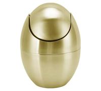 TOGEVAL Petite Poubelle de Bureau en Acier Inoxydable Doré, Forme Coquille D'œuf, Compacte 1 Pièce, Corbeille à Papier Multifonction Cuisine, Salle de Bain et Espace de Travail