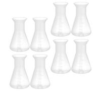 TOGEVAL Petites Bouteilles en Plastique Pp Coniques de 50ml pour Laboratoire, Flacons Erlenmeyer Précis et Faciles à Mélanger, Lot de 8 pour Expériences Scientifiques