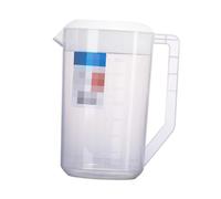 TOGEVAL Pichet Plastique avec Échelle Carafe Résistante Chaleur pour Eau Froide Jus et Boissons Grand Contenant avec Couvercle Blanc Pichet Mesureur Sûr pour Famille et